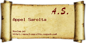Appel Sarolta névjegykártya