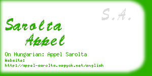 sarolta appel business card